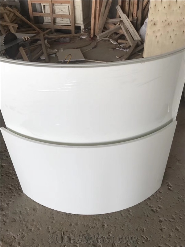 Nano White Slab Crystallized Column Artificial Stone