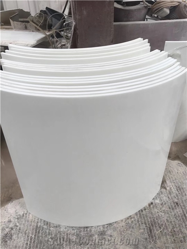 Nano White Slab Crystallized Column Artificial Stone