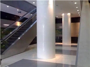 Nano White Slab Crystallized Column Artificial Stone