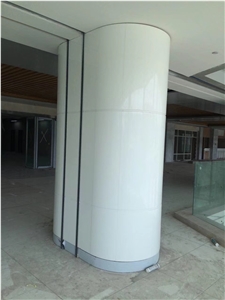 Nano White Slab Crystallized Column Artificial Stone