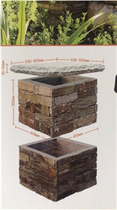 Natural Slate Split Face Culture Stone Column Wall Cladding
