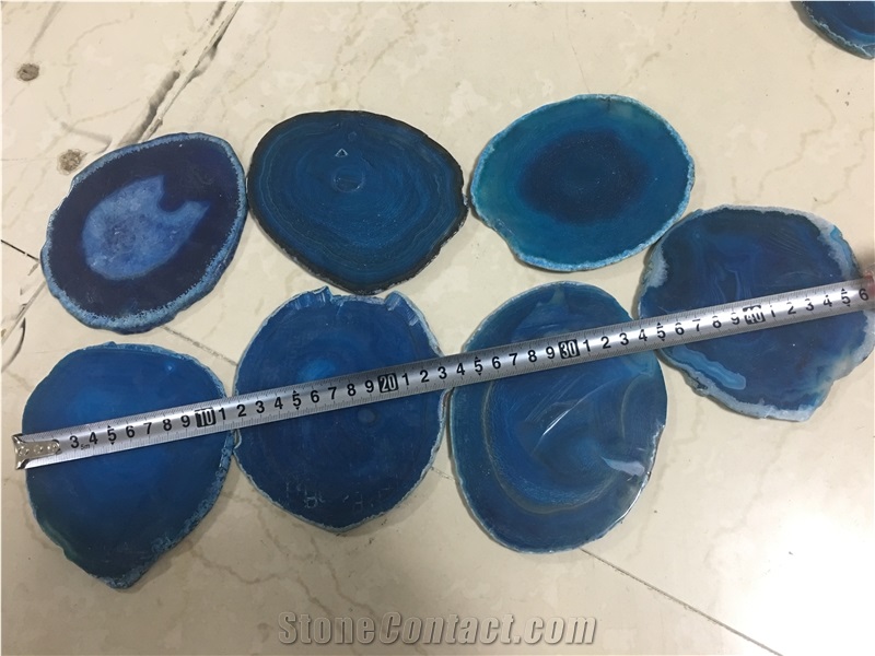 Precious Agate Gemstone Inlayed Sliced Piece Grey Agate for Artworks