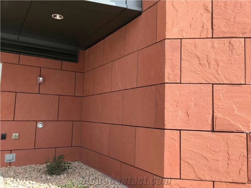 Red Sandstone Wall Cladding Covering Veneer