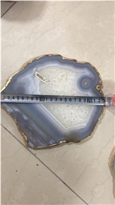 Sliced Agate Piece Blue Agate Gemstone Sliced Piece