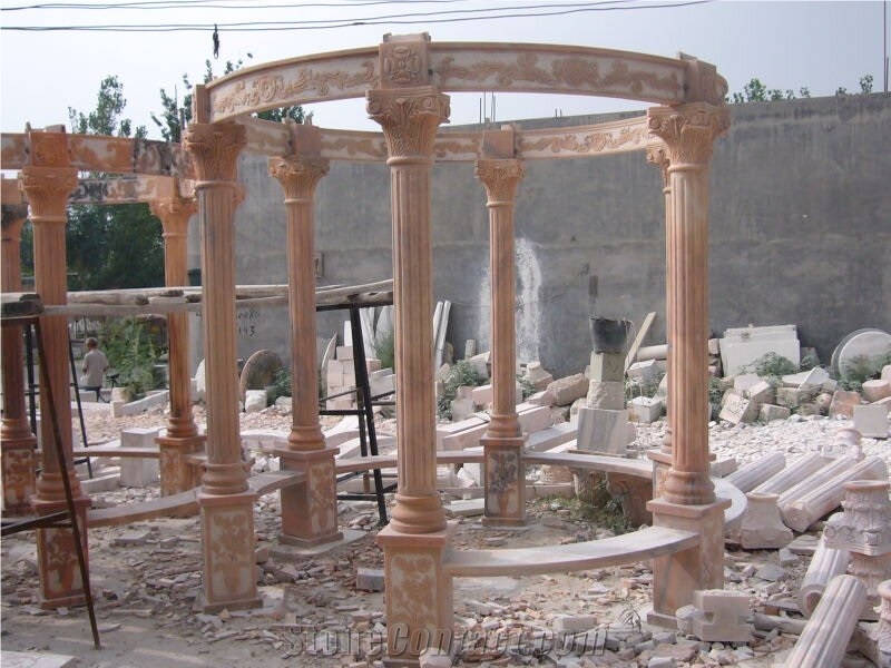 White Marble Pavilions Garden Gazebo Sculptured Gazebo Outdoor Gazebo