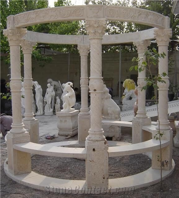 White Marble Pavilions Garden Gazebo Sculptured Gazebo Outdoor Gazebo