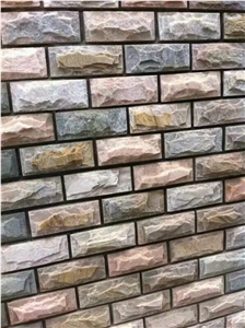 Yellow Rusty Slate Veneer Multicolor Gery Slate Wall Cladding