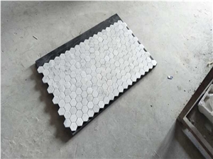 Bianco Carrara White Marble Hexagon Mosaic Tiles Bathroom Wall