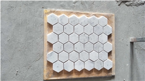 Carrara White Marble Hexagon Mosaic Tile Natural Decorative Stone