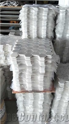 Carrara White Marble Hexagon Mosaic Tile Natural Decorative Stone