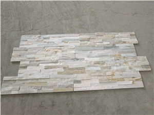 China Yellow Quartzite Culture Stone Veneer Wall Cladding Decor Natural