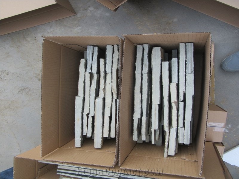 Chinese Natural Split Wooden Yellow Slate Culture Stone Wall Cladding