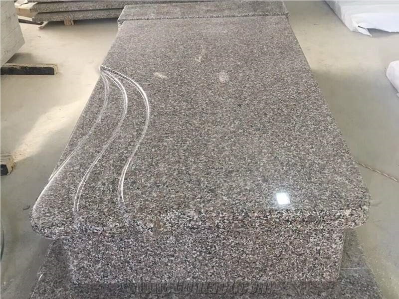 G361 Wulian Red Flower Granite Tombstone Lower Price Than G664