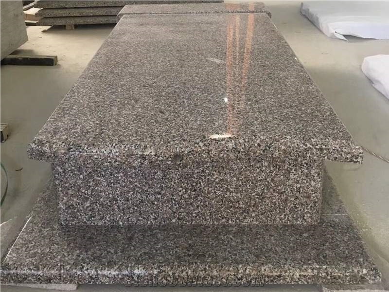 G361 Wulian Red Flower Granite Tombstone Lower Price Than G664