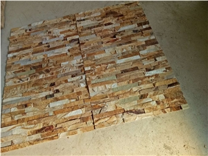 Gold Brown Quartzite Culture Stone Ledge Loose Feature Wall Veneer Stack