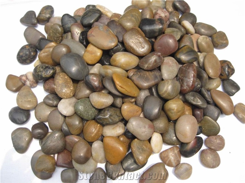 Mixed Color Tumble Polish Pebble Stone Gravels Natural for Garden Road