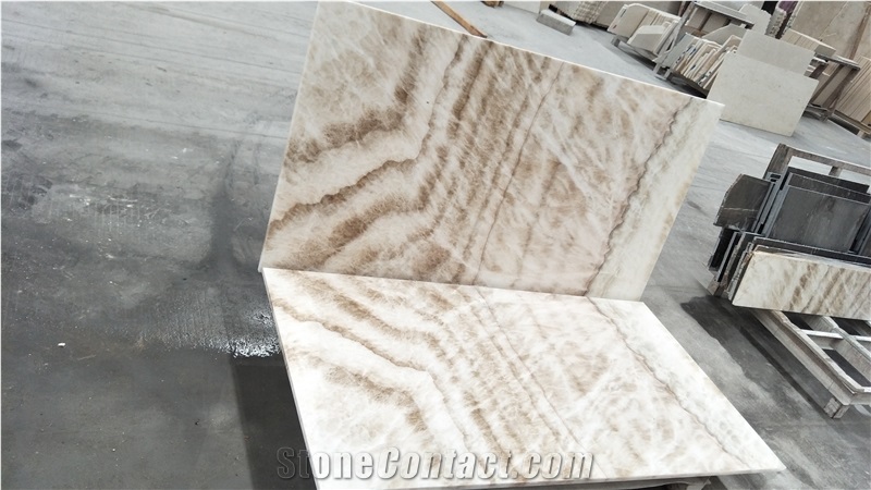 Natural Bookmatch Stone Wooden Ice Onyx