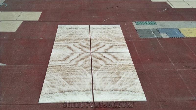 Natural Bookmatch Stone Wooden Ice Onyx