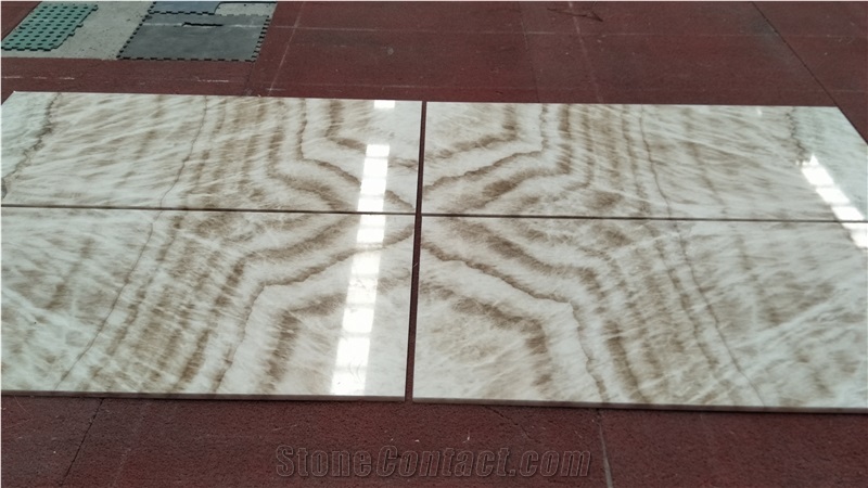 Natural Bookmatch Stone Wooden Ice Onyx