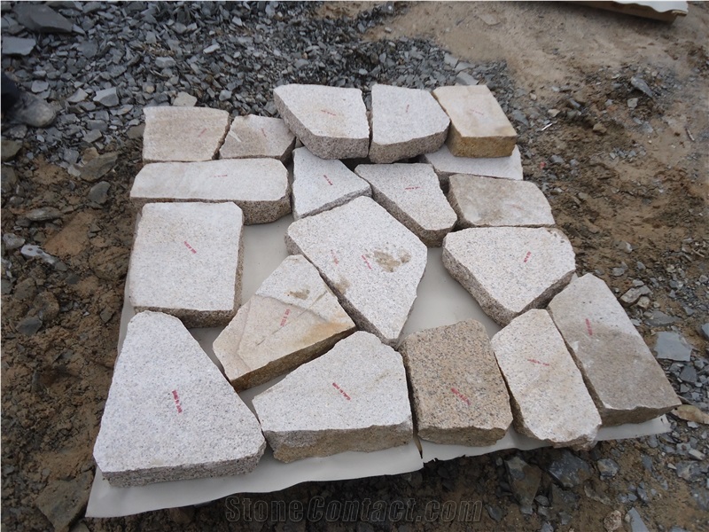 Rusty Yellow G682 Granite Natural Split Random Crazy Pavers Flagstone