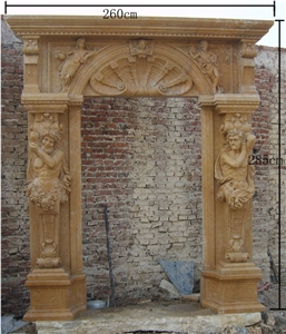 Yellow Marble Fireplace