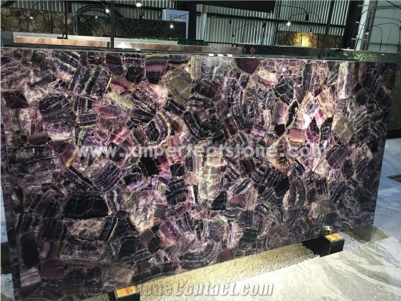 Amethyst Gemstone Slabs,Purple Semi Precious Stone Panels Slabs/Tiles