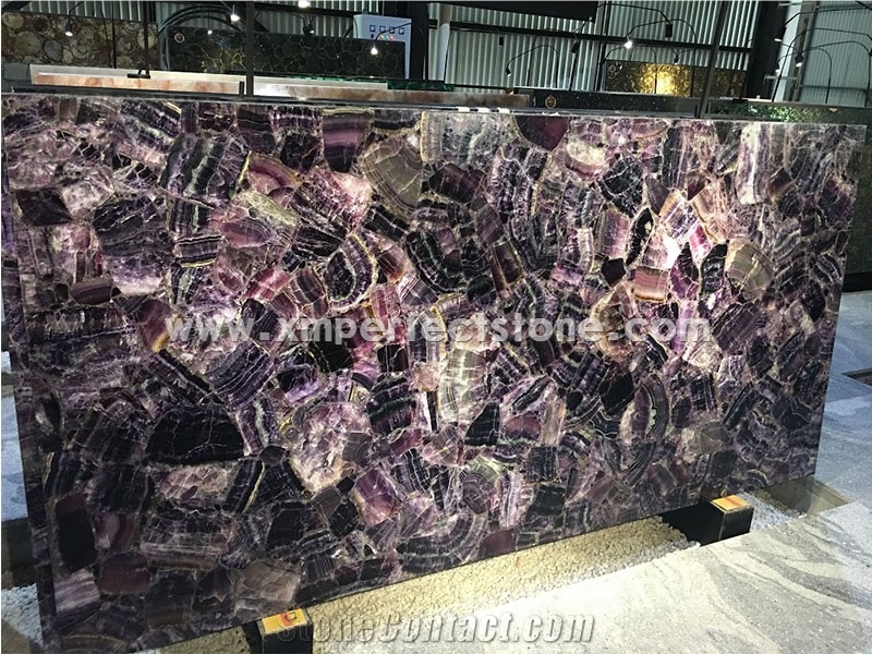 Amethyst Gemstone Slabs,Purple Semi Precious Stone Panels Slabs/Tiles
