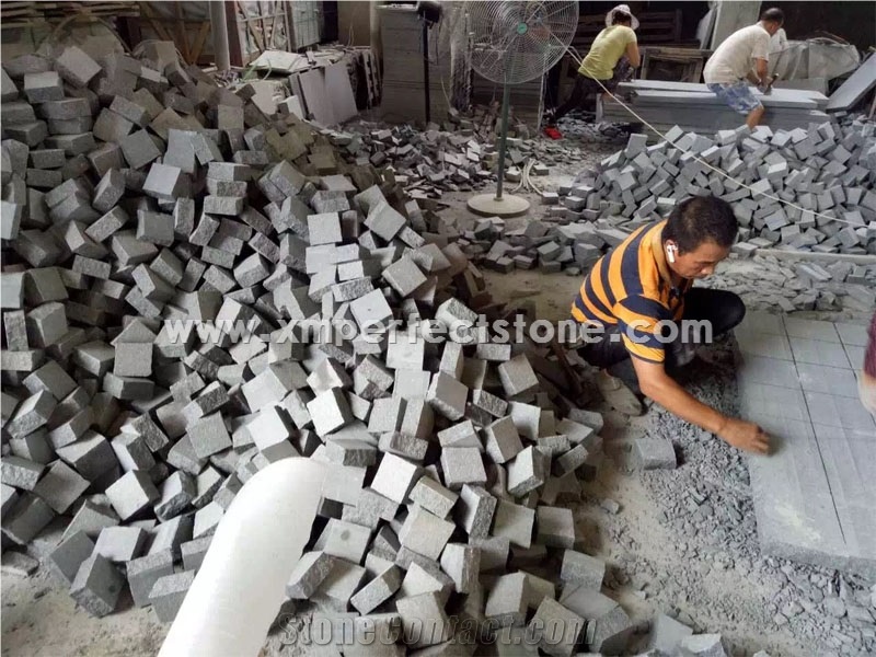 G654 Granite Cobble,Cube Stone 10x10cm