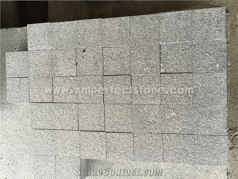 G654 Granite Cobble,Cube Stone 10x10cm