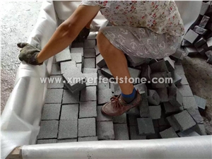 G654 Granite Cobble,Cube Stone 10x10cm
