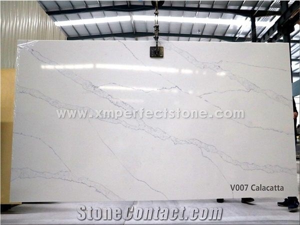 Quartz Vanity Top,Kicthen Top/Calacatta Quartz Slab