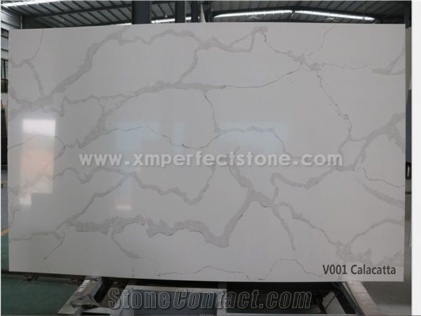 Quartz Vanity Top,Kicthen Top/Calacatta Quartz Slab
