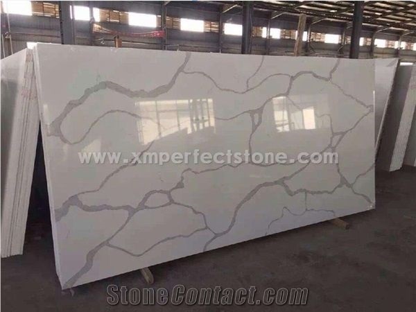 Quartz Vanity Top,Kicthen Top/Calacatta Quartz Slab