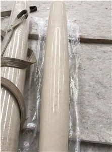 Polished White Marble Hollow Roman Column Beige Pillar Pedestal