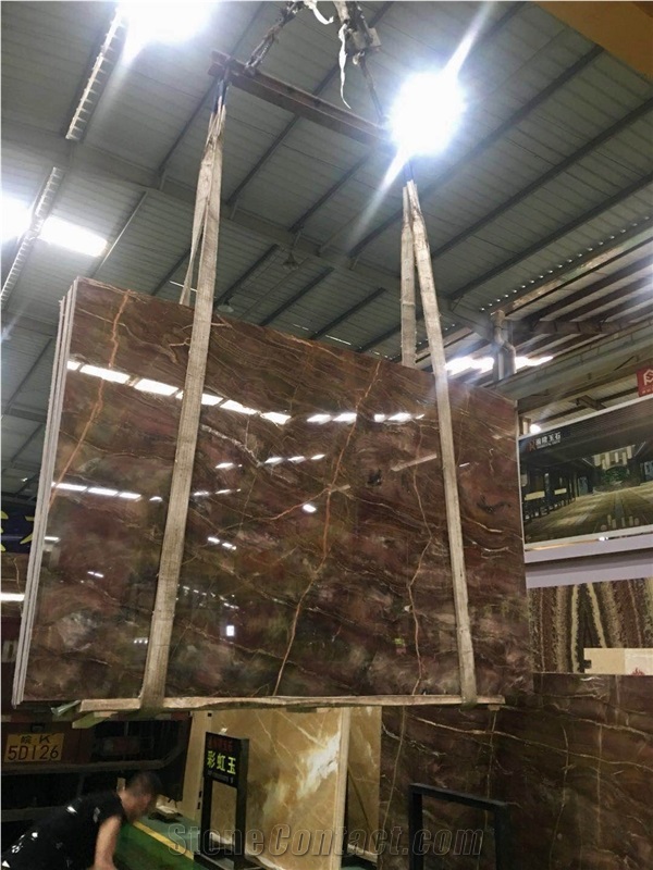 Golden Sandalwood Marble Book Matched Slabs, Flooring Tiles, Tops