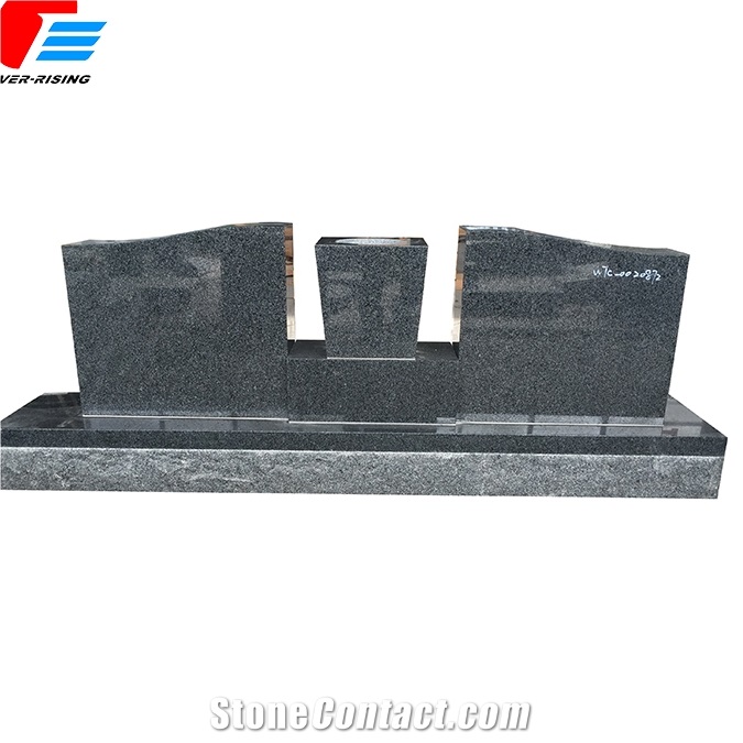 China Dark Gray Impala Slate Half Serp Monument with Plinth