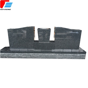 China Dark Gray Impala Slate Half Serp Monument with Plinth