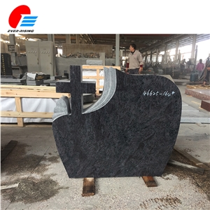 China Shanxi a Jet Black Granite Cross Petal Monument