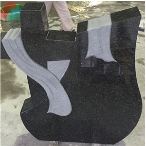 Confetti Beida Black Granite Belt Sculptured Sandblasted Monument