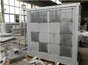 G633 Gray Granite Columbarium With Gray Shutter And Rosettes