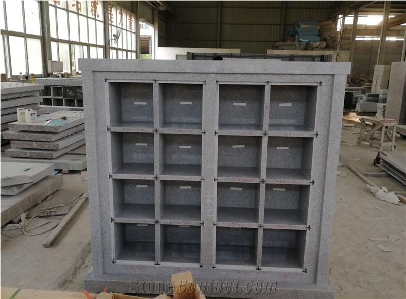 G633 Gray Granite Columbarium With Gray Shutter And Rosettes