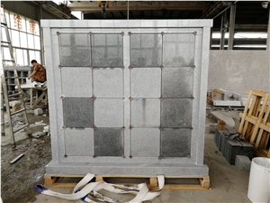 G633 Gray Granite Columbarium With Gray Shutter And Rosettes
