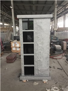 G633gray Granite Square Columbarium with Black Shutter, Aluminum Inner