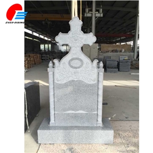 Light Gray Granite G633 Celtic Cross Monument with Column