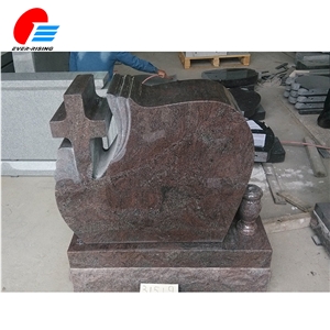 Multi Color Red Granite Cross Petal Monument