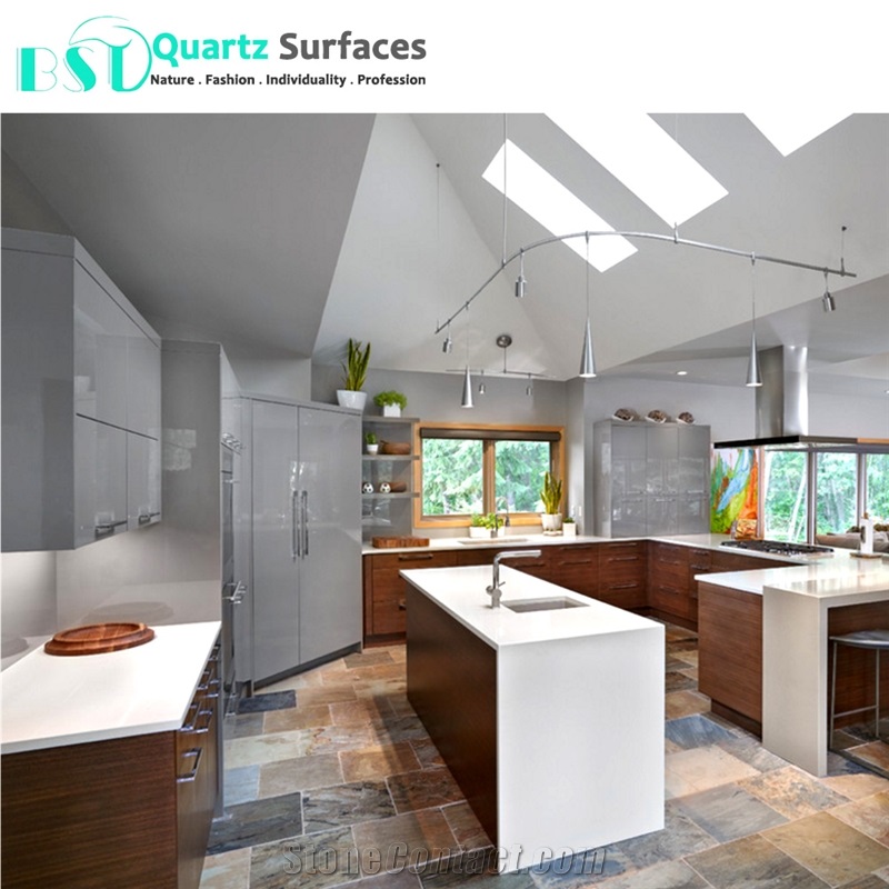 Artificial Pure White Quartz Stone Countertop