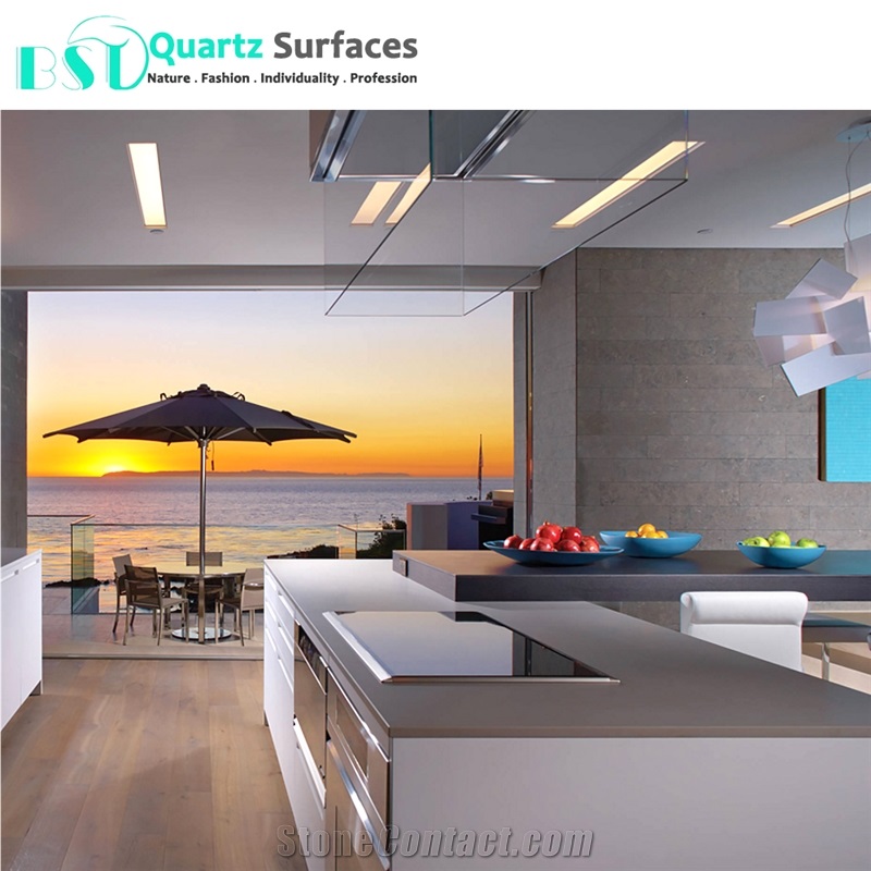 Chinese Heat Resistant Cheap Grey Quartz Countertops