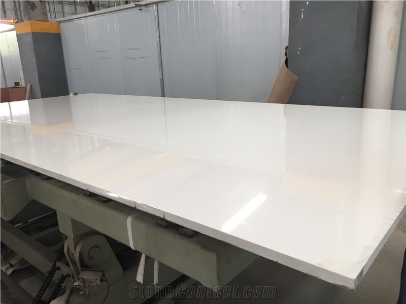 Constrution Engineering Pure White Quartz Stone Slab Manufacturer