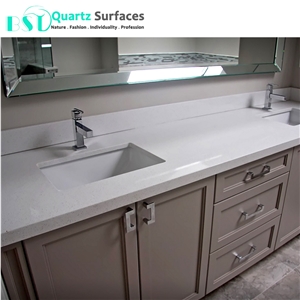 Crystal White Solid Surface Composite Quartz Countertop