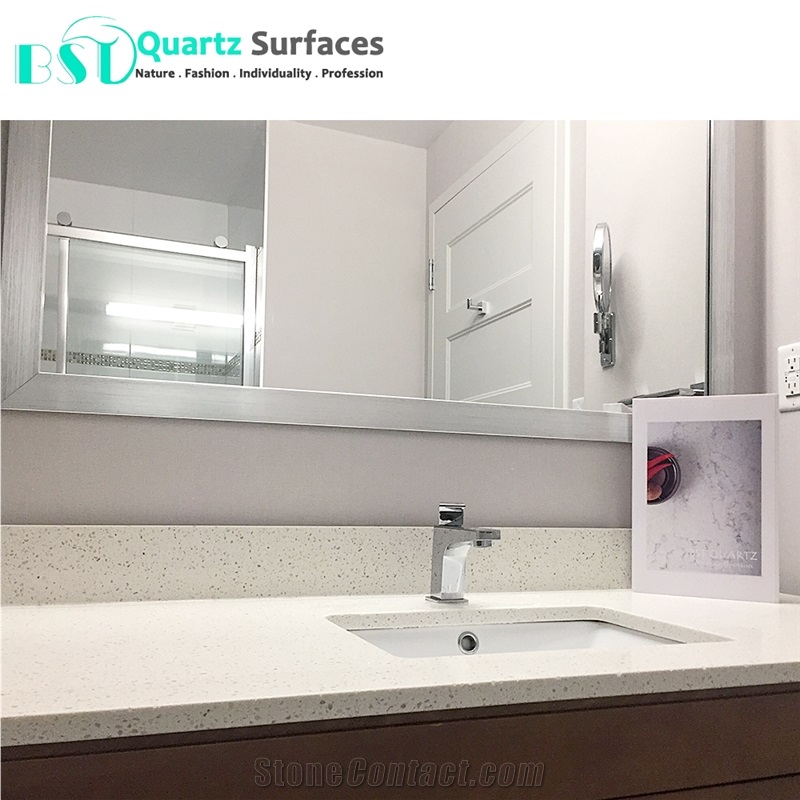 Crystal White Solid Surface Composite Quartz Countertop